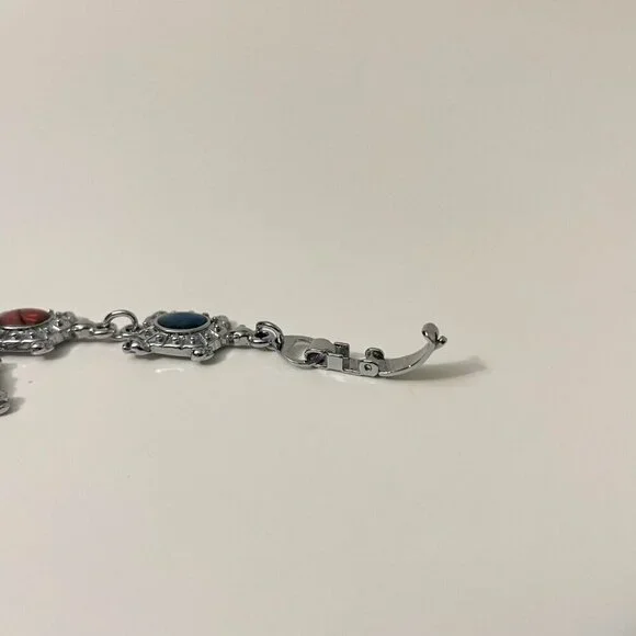 Multi Coloured Turtle Shell Bracelet 7 Inch Long - Picture 12 of 16